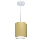 Lustre Pendente Cilíndrico Md-4012 Cúpula Em Tecido 18x25cm A