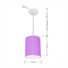 Lustre Pendente Cilíndrico Md-4012 Cúpula Em Tecido 18x25cm L