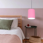 Lustre Pendente Cilíndrico Md-4012 Cúpula Em Tecido 18x25cm R