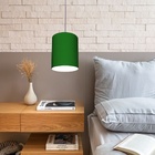 Lustre Pendente Cilíndrico Md-4012 Cúpula Em Tecido 18x25cm V