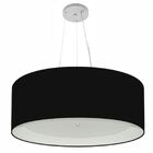 Lustre Pendente Cilíndrico Md-4013 Cúpula Em Tecido 60x25cm P