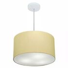 Lustre Pendente Cilíndrico Md-4019 Cúpula Em Tecido 40x21cm A
