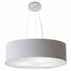Lustre Pendente Cilíndrico Md-4029 Cúpula Em Tecido 60x15cm R