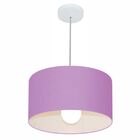 Lustre Pendente Cilíndrico Md-4031 Cúpula Em Tecido 40x21cm L