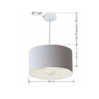 Lustre Pendente Cilíndrico Md-4031 Cúpula Em Tecido 40x21cm R