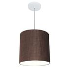 Lustre Pendente Cilíndrico Md-4036 Cúpula Em Tecido 30x31cm C