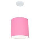 Lustre Pendente Cilíndrico Md-4036 Cúpula Em Tecido 30x31cm R