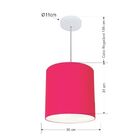 Lustre Pendente Cilíndrico Md-4036 Cúpula Em Tecido 30x31cm R