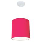 Lustre Pendente Cilíndrico Md-4036 Cúpula Em Tecido 30x31cm R