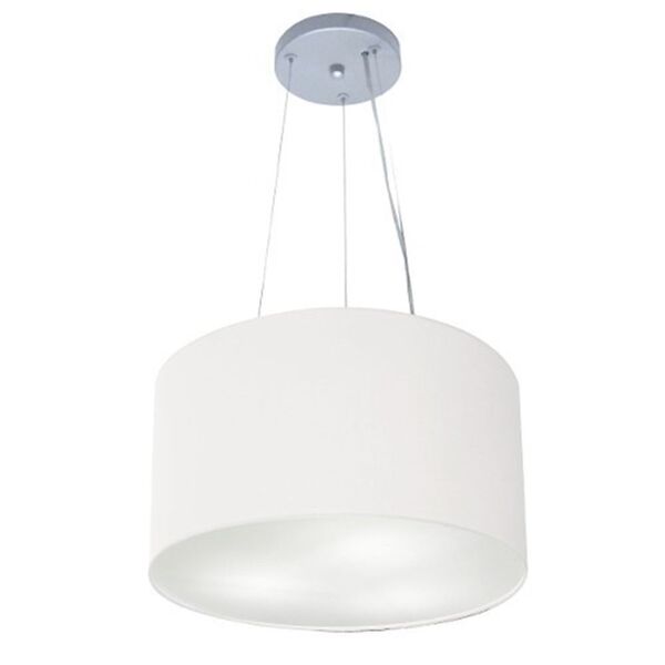Lustre Pendente Cilíndrico Md-4037 Cúpula Em Tecido 40x21cm B