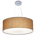 Lustre Pendente Cilíndrico Md-4038 Cúpula Em Tecido 60x21cm P