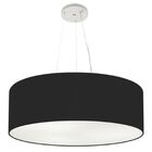 Lustre Pendente Cilíndrico Md-4038 Cúpula Em Tecido 60x21cm P