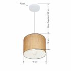 Lustre Pendente Cilíndrico Md-4046 Cúpula Em Tecido 18x18cm P