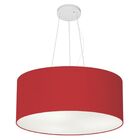 Lustre Pendente Cilíndrico Md-4047 Cúpula Em Tecido 50x21cm B