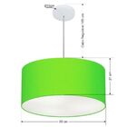 Lustre Pendente Cilíndrico Md-4049 Cúpula Em Tecido 50x21cm V