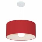Lustre Pendente Cilíndrico Md-4052 Cúpula Em Tecido 50x21cm B
