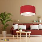 Lustre Pendente Cilíndrico Md-4052 Cúpula Em Tecido 50x21cm B