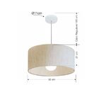 Lustre Pendente Cilíndrico Md-4052 Cúpula Em Tecido 50x21cm L