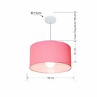 Lustre Pendente Cilíndrico Md-4052 Cúpula Em Tecido 50x21cm R