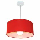Lustre Pendente Cilíndrico Md-4052 Cúpula Em Tecido 50x21cm V