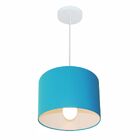 Lustre Pendente Cilíndrico Md-4054 Cúpula Em Tecido 30x21cm A