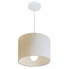 Lustre Pendente Cilíndrico Md-4054 Cúpula Em Tecido 30x21cm L