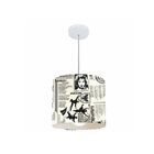 Lustre Pendente Cilíndrico Md-4054 Cúpula Em Tecido 30x21cm N