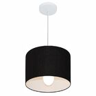 Lustre Pendente Cilíndrico Md-4054 Cúpula Em Tecido 30x21cm P