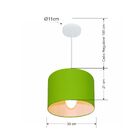 Lustre Pendente Cilíndrico Md-4054 Cúpula Em Tecido 30x21cm V