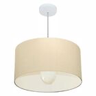 Lustre Pendente Cilíndrico Md-4069 Cúpula Em Tecido 50x30cm A