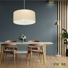 Lustre Pendente Cilíndrico Md-4069 Cúpula Em Tecido 50x30cm A