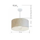 Lustre Pendente Cilíndrico Md-4069 Cúpula Em Tecido 50x30cm R