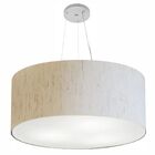 Lustre Pendente Cilíndrico Md-4074 Cúpula Em Tecido 60x30cm L