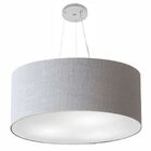 Lustre Pendente Cilíndrico Md-4074 Cúpula Em Tecido 60x30cm R