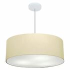Lustre Pendente Cilíndrico Md-4079 Cúpula Em Tecido 60x21cm A