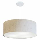 Lustre Pendente Cilíndrico Md-4079 Cúpula Em Tecido 60x21cm L