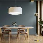 Lustre Pendente Cilíndrico Md-4079 Cúpula Em Tecido 60x21cm L