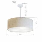 Lustre Pendente Cilíndrico Md-4079 Cúpula Em Tecido 60x21cm L