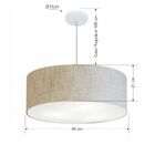 Lustre Pendente Cilíndrico Md-4079 Cúpula Em Tecido 60x21cm R