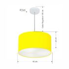 Lustre Pendente Cilíndrico Md-4099 Cúpula Em Tecido 40x25cm A