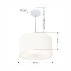 Lustre Pendente Cilíndrico Md-4099 Cúpula Em Tecido 40x25cm B