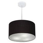 Lustre Pendente Cilíndrico Md-4099 Cúpula Em Tecido 40x25cm P