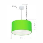 Lustre Pendente Cilíndrico Md-4099 Cúpula Em Tecido 40x25cm V