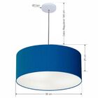 Lustre Pendente Cilíndrico Md-4100 Cúpula Em Tecido 50x25cm A