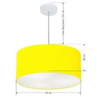 Lustre Pendente Cilíndrico Md-4100 Cúpula Em Tecido 50x25cm A