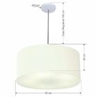 Lustre Pendente Cilíndrico Md-4100 Cúpula Em Tecido 50x25cm B