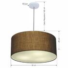 Lustre Pendente Cilíndrico Md-4100 Cúpula Em Tecido 50x25cm C