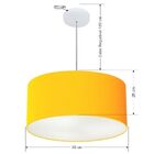 Lustre Pendente Cilíndrico Md-4100 Cúpula Em Tecido 50x25cm L