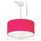 Lustre Pendente Cilíndrico Md-4100 Cúpula Em Tecido 50x25cm R