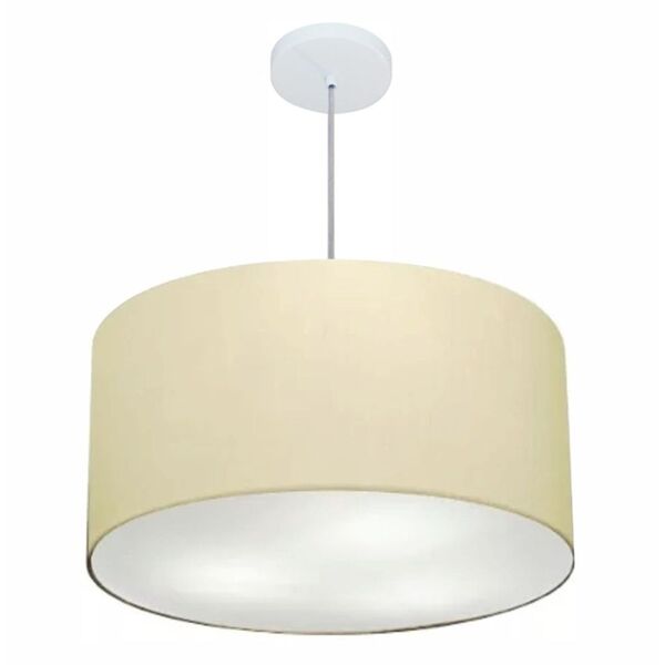 Lustre Pendente Cilíndrico Md-4101 Cúpula Em Tecido 60x30cm A
